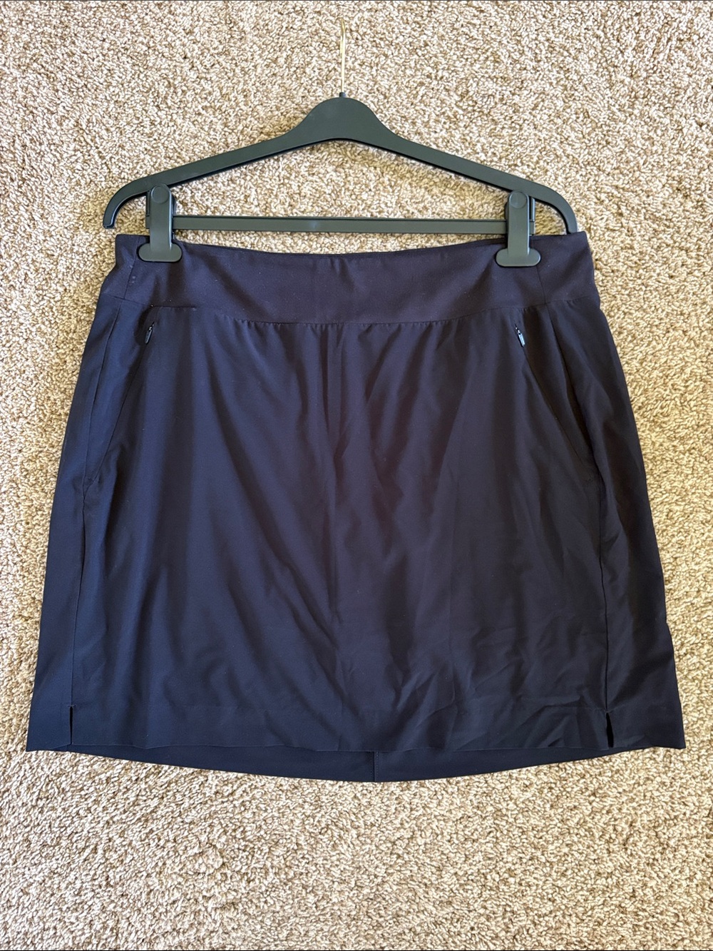 Athleta Black Performance Skort with Zip Pockets